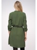 Cloud5ive Cloud5ive Musselin Dress with turn-up sleeves and belt in military green