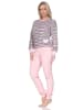 NORMANN Frottee Schlafanzug langarm Bündchen Herzmotiv in rosa1