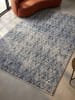 KADIMA DESIGN Teppich Kurzflor für Fußbodenheizung CROAL modern Chevron in Natur-Blau