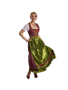tectake Frauenkostüm Maxi-Dirndl Ruhpolding Modell 2 in rot/grün
