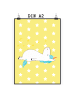 Mr. & Mrs. Panda Poster Einhorn Sternenhimmel ohne Spruch in Gelb Pastell