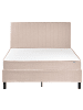 Beliani Doppelbett COUNTESS in Beige/Braun - (W) 141 x (H) 114 x (L) 201 cm