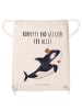 Mr. & Mrs. Panda Gymnastiktasche Orca Zylinder mit Spruch in Creme