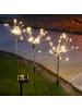 MARELIDA 3er Set LED Solar FEUERWERK Gartenstecker H: 40cm in silber