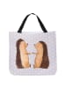 Mr. & Mrs. Panda Strandtasche Igel Liebe ohne Spruch in Grau Pastell