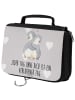 Mr. & Mrs. Panda Waschbeutel Pinguine Kuscheln mit Spruch in Grau Pastell