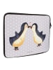 Mr. & Mrs. Panda Laptop Cover Pinguin Liebe ohne Spruch in Grau Pastell