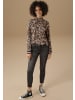 Aniston CASUAL Langarmshirt in hellbraun-braun-schwarz-sand-weiß-rot