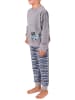 NORMANN Kinder Frottee Pyjama langarm Bündchen - 50776 in grau