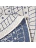 NORTHRUGS Wendeteppich Rund Porto Creme Blau In- & Outdoor