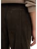 Marc O'Polo Lederhose wide in Burnt Coffee