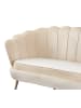 SalesFever Muschelsofa 2-Sitzer elegant Beine Chrom goldfarben und Samtbezug in Beige