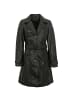 Mauritius Leder-Trenchcoat Gürtel Lammnappa in Schwarz