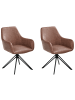 Beliani 2er-Set Esszimmerstuhl SANSARC in Braun/Schwarz