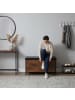relaxdays Sitzbank in Dunkelbraun/ Schwarz - (B)80 x (H)50 x (T)40 cm