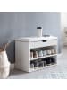 KADIMA DESIGN Schuhbank mit Sitzfläche Garderoben-Bank Holz 60 x 40 x 30 cm, in Weiß