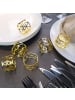 Intirilife Serviettenringe Edelstahl Serviettenhalter (6-teiliges Set) in Gold