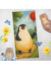 Mr. & Mrs. Panda Handtuch Pinguin Luftballon Design ohne Spruch in Eisblau