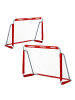 relaxdays 2 x Fußballtor in Rot - (B)150 x (H)110 x (T)75 cm