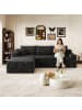 ABRIHOME Ecksofa in Schwarz 241cm L Form links mit 2 Sitzen tiefer Sitz