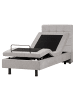Beliani Einzelbett DUKE in Grau/Schwarz - (W) 82 x (H) 102 x (L) 216 cm