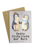 Mr. & Mrs. Panda Grußkarte Pinguin Beste Großeltern der Welt mit... in Grau Pastell
