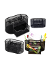 Wisam® Büro Organizer Metall Box mit Schublade Schwarz