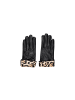 Pieces Schwarz Leder Handschuhe