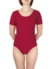 Aquarti Mädchen Gymnastikanzug Kurzarm in dunkelrot