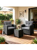 COSTWAY 3-tlg. Rattan Gartenmöbel Set in Grau