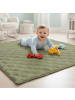 SanoSoft Krabbeldecke Soft-Cord rutsch- & wasserfest Khaki Grün 120x120cm