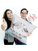 Mr. & Mrs. Panda Kopfkissen Turteltauben Liebe mit Spruch in Grau Pastell