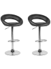 Beliani 2-tlg Drehhocker PEORIA in Schwarz/Silber