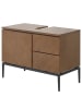 home24 home24 Waschbeckenunterschrank aus Holzwerkstoff und Metall im skandinavischen Stil in Walnuss