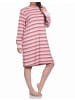 NORMANN Frottee Nachthemd langarm Bündchen Streifendesign - 76956 in rosa