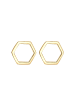 Elli Ohrringe 925 Sterling Silber Geo, Hexagon in Gold