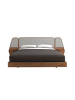 Angel Cerdá Bett 7175 in Grau / Walnuss – (B)296 x (H)209 x (T)110 cm