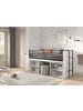 58 aufm Kessel HALBHOCHBETT 90x200 Keelia Weiß mit Schreibtisch Stauraum