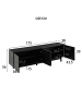 ABRIHOME TV Schrank in Schwarz mit verstellbaren Einlegeplatten 175x38x56 cm