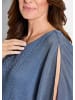 GOLDNER Asymmetrisches Blusenshirt mit Glanzgarn in blau