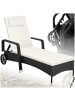 tectake Rattan Sonnenliege, abnehmbares Kopfkissen, 200 x 70 x 33 cm
