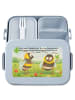 Mr. & Mrs. Panda MEPAL Bentobox Hummeln Kleeblatt Design mit Spruch in Blau Pastell