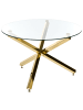 Beliani Esszimmertisch BUTLER in Gold/Transparent - (W) 110 x (H) 75 x (L) 110 cm