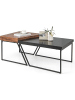COSTWAY 2er Set Satztisch in Schwarz