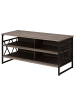 Beliani TV-Schrank CARLISLE in Braun/Schwarz - (W) 120 x (H) 56 x (L) 51 cm