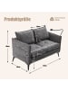 ABRIHOME 2 Sitzer Sofa in Grau mit Seitentasche Handyhalter und Stauraum