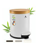 Exitoso EXITOSO Tretmülleimer mit Softclose-Deckel aus Bambus, 5 l - ideal für Bad & C