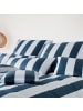 Elegante Bettwäsche Night Stripe in blau