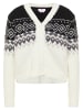 myMo Damen Strickjacke in Schwarz Wollweiss