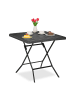 relaxdays Gartentisch "Holzoptik" in Schwarz - (B)78 x (H)74 x (T)78 cm
